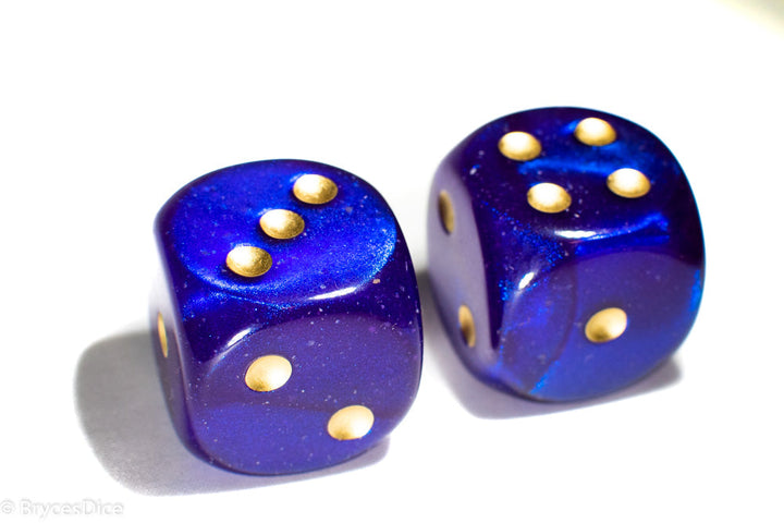 Borealis Royal Purple/gold 7-Dice / 16mm / 12mm /30mm Luminary