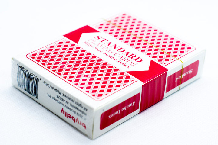Single Red Deck, Wide Size, Jumbo-Index, Plastic-Coated Playing Cards by Brybelly