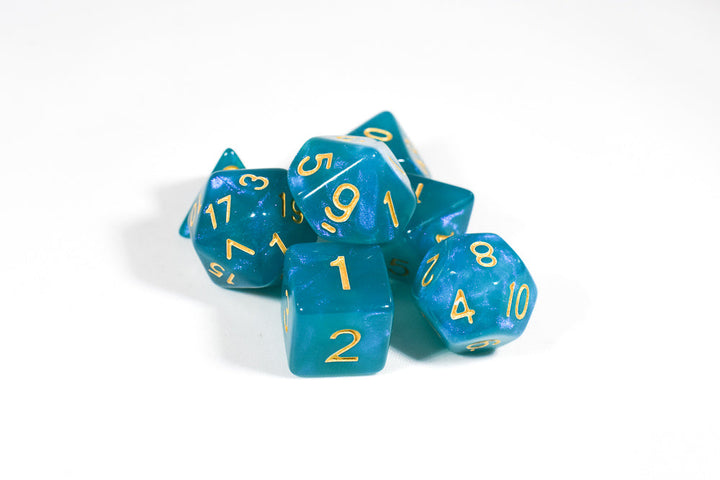 Turquoise Blue Moonstone Dice Set