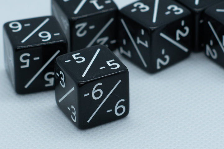 Black D6 MTG -1/-1 Counter Dice - Magic: The Gathering DnD d6 Stats (Sold Per Die)