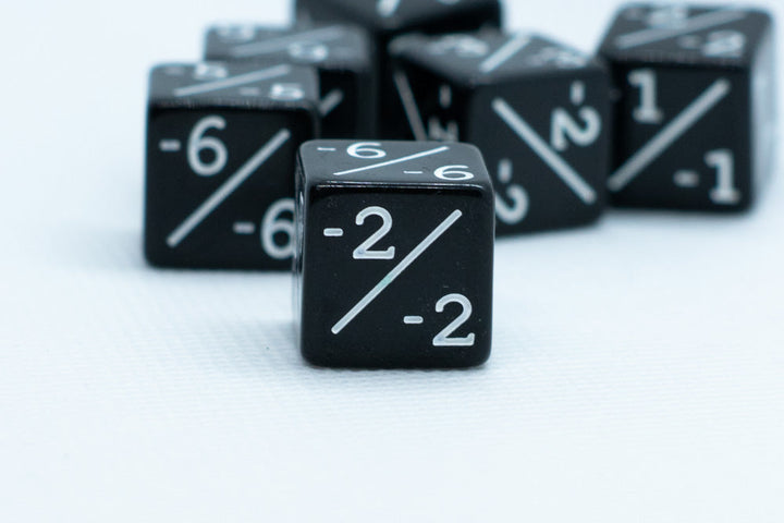 Black D6 MTG -1/-1 Counter Dice - Magic: The Gathering DnD d6 Stats (Sold Per Die)