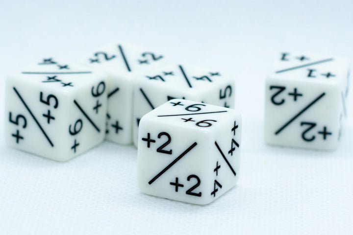 White D6 MTG +1/+1 Counter Dice  - Magic: The Gathering DnD d6 Stats (Sold Per Die)