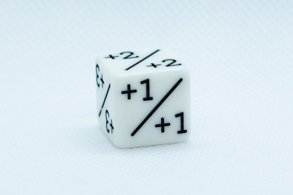 White D6 MTG +1/+1 Counter Dice  - Magic: The Gathering DnD d6 Stats (Sold Per Die)
