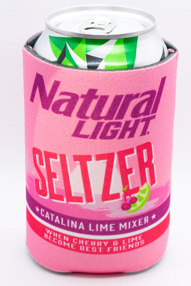 Natural Light Seltzer Cooler  Fits 12 oz Aluminum Can Coozie Catalina Lime Mixer