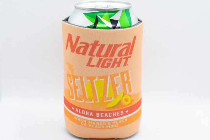 Natural Light Seltzer Cooler  Fits 12 oz Aluminum Can Coozie Aloha Beaches