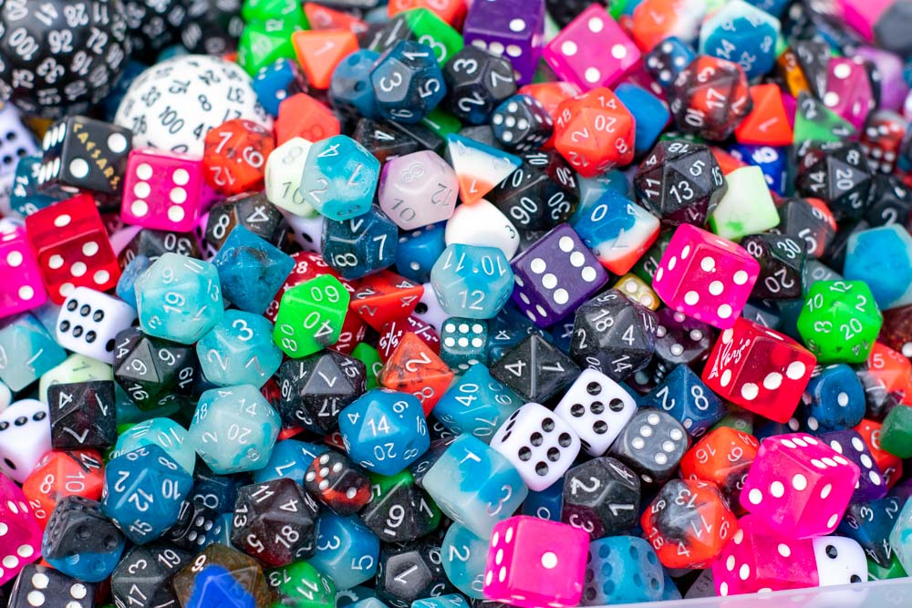Bescon Lots of Dnd Dice, Pipped Dice, and other Polyhedral Dice Pieces (Factory Seconds)