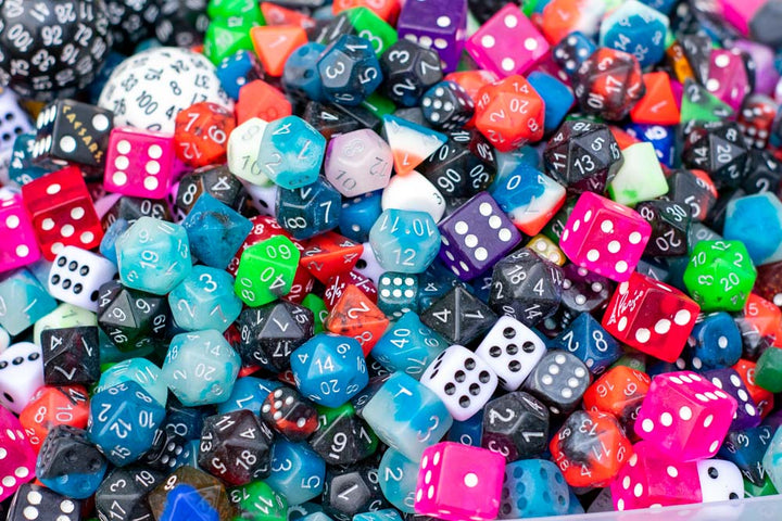 Bescon Lots of Dnd Dice, Pipped Dice, and other Polyhedral Dice Pieces (Factory Seconds)