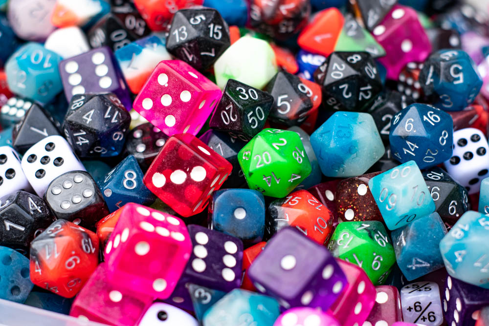 Bescon Lots of Dnd Dice, Pipped Dice, and other Polyhedral Dice Pieces (Factory Seconds)