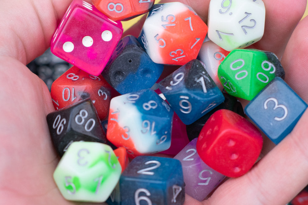 Bescon Lots of Dnd Dice, Pipped Dice, and other Polyhedral Dice Pieces (Factory Seconds)