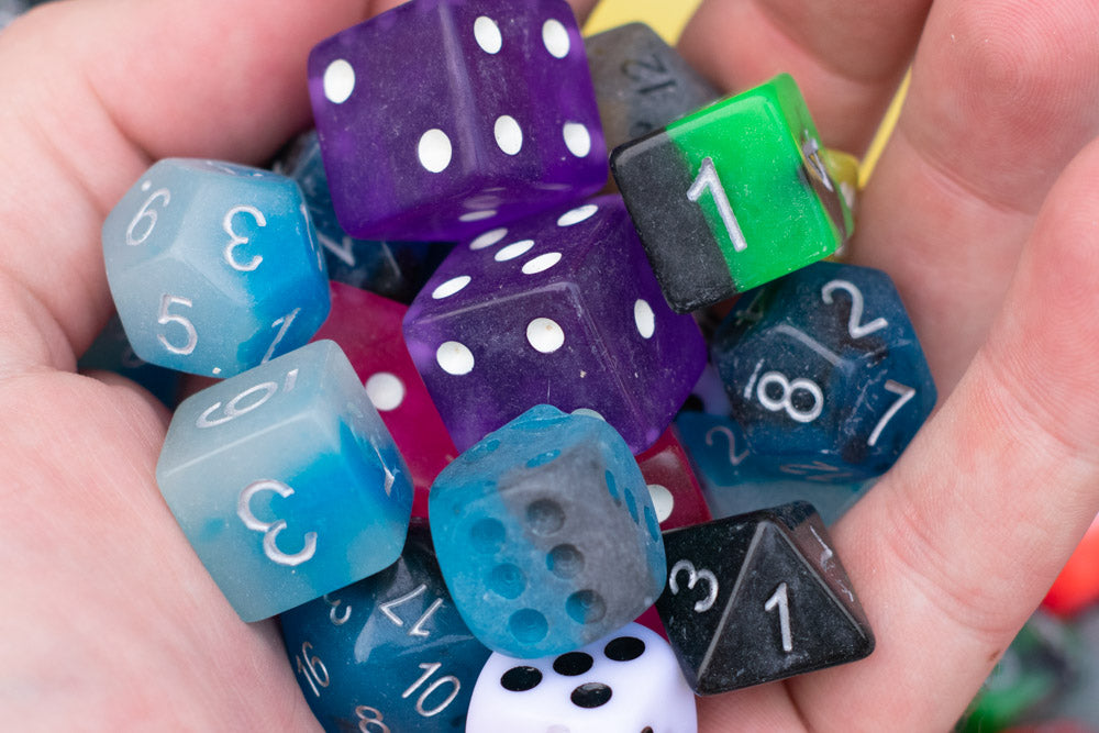 Bescon Lots of Dnd Dice, Pipped Dice, and other Polyhedral Dice Pieces (Factory Seconds)