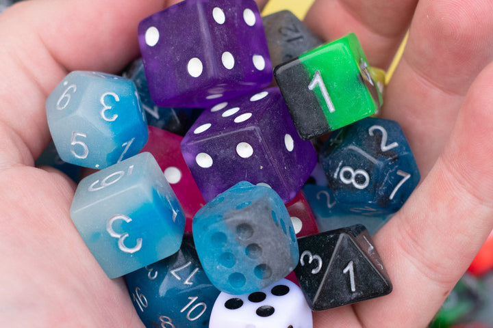 Bescon Lots of Dnd Dice, Pipped Dice, and other Polyhedral Dice Pieces (Factory Seconds)