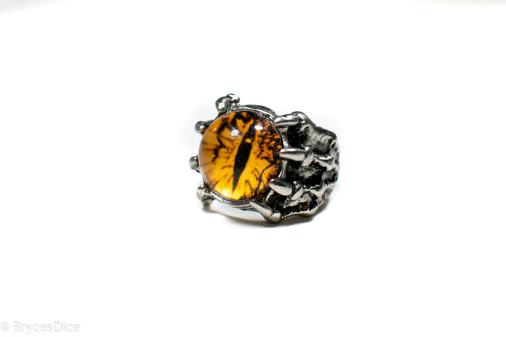 Dragon Eye Ring Silver Metal for Cosplay Game Night Dungeons and Dragons  (purple/blue/red/yellow)