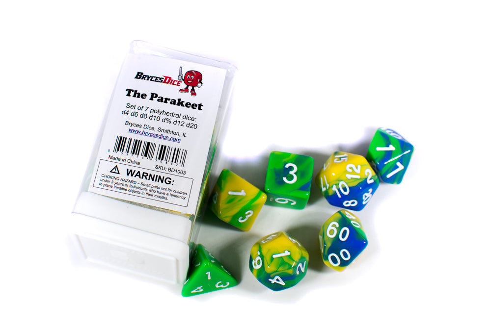 The Parakeet Tri-Color Swirl Green/Yellow/Blue