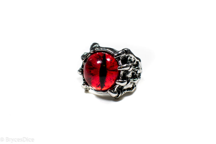 Dragon Eye Ring Silver Metal for Cosplay Game Night Dungeons and Dragons  (purple/blue/red/yellow)