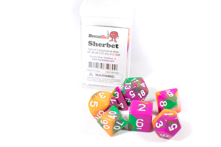 Sherbet Tri-Color Swirl Orange/Green/Purple