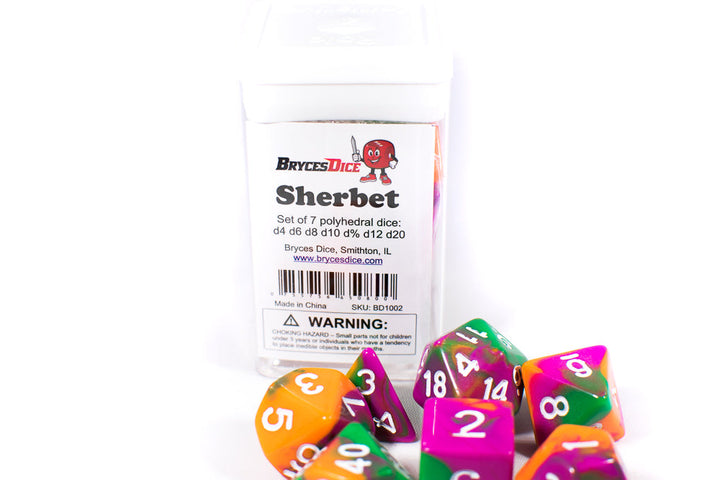 Sherbet Tri-Color Swirl Orange/Green/Purple