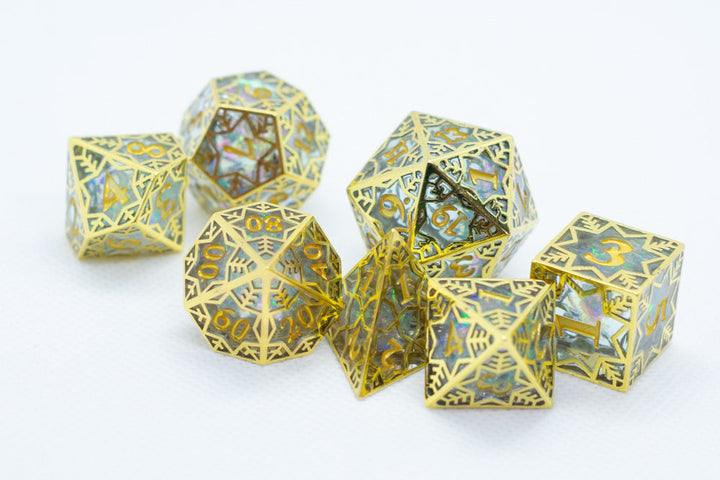 [Factory Second] Forged Opal Forged in Frost Dice Set (Resin Dice Encased in Metal)