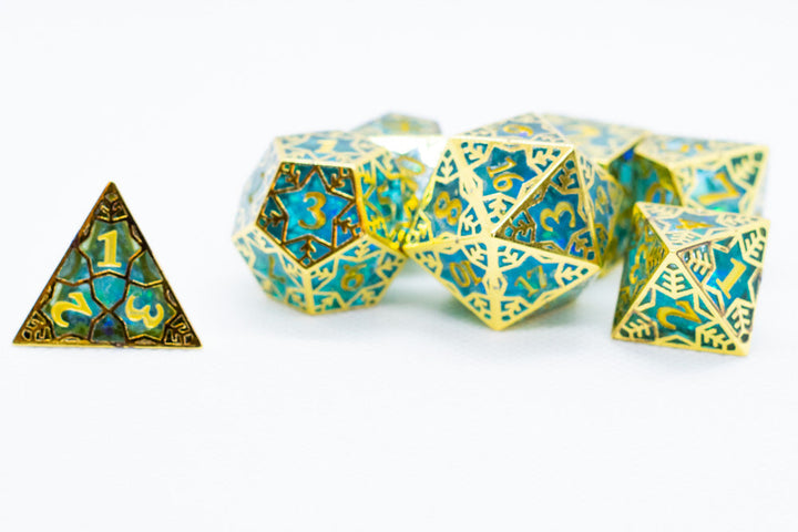 [Factory Second] Gilded Permafrost Forged in Frost Dice Set (Resin Dice Encased in Metal)