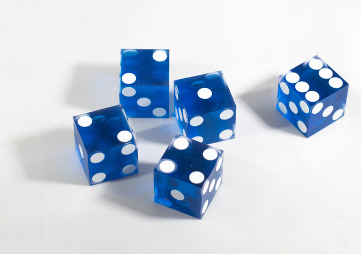 Dark Blue Casino Dice d6 19mm Razor Edge No Serial Numbers or Names Clean