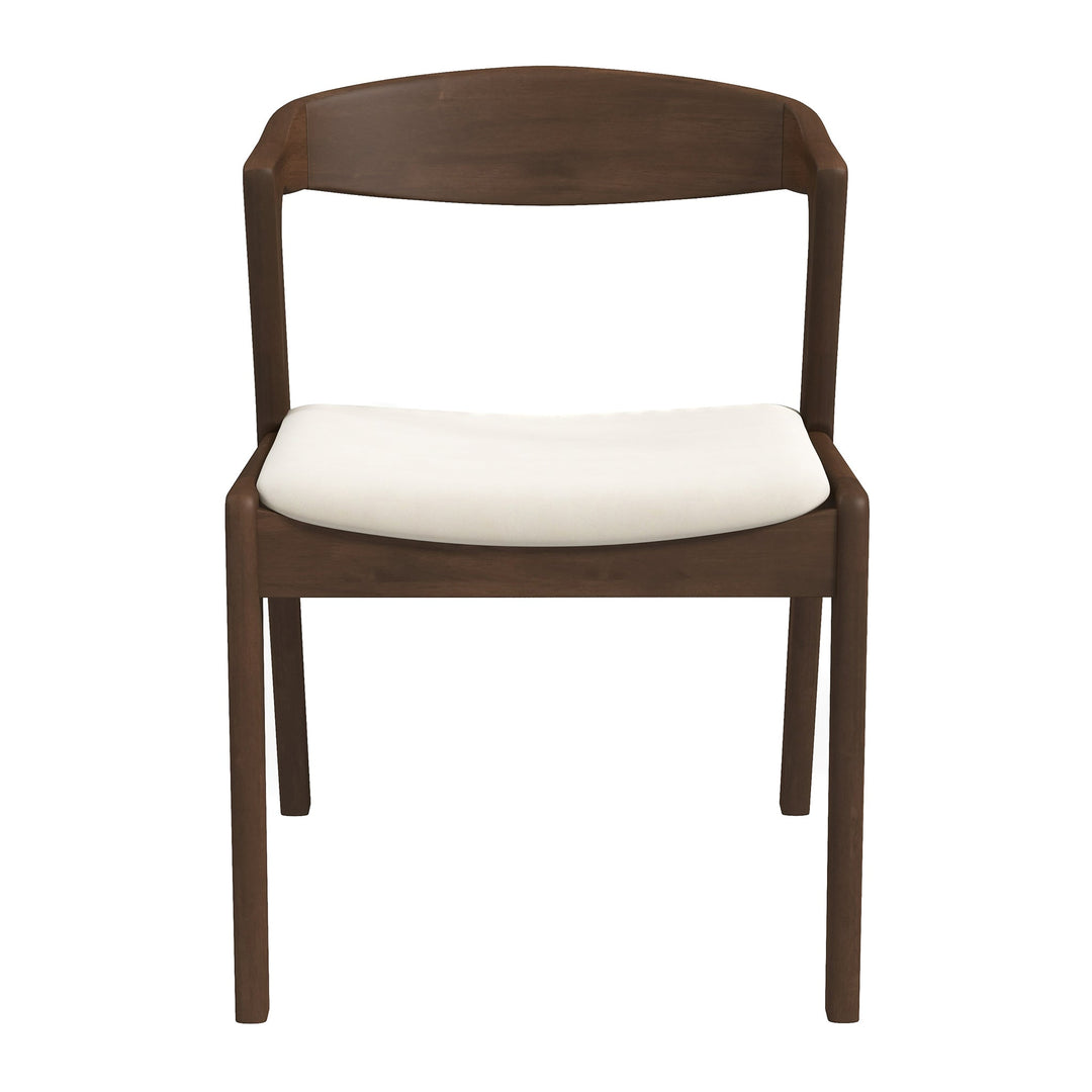 Dakota Solid Wood Cream Velvet Dining Chair (Set Of 2)