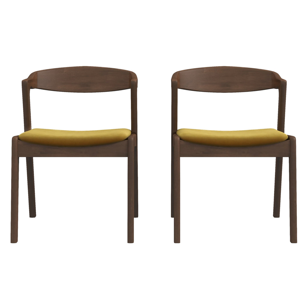 Dakota Dark Yellow Velvet Dining Chair (Set Of 2) Both Front