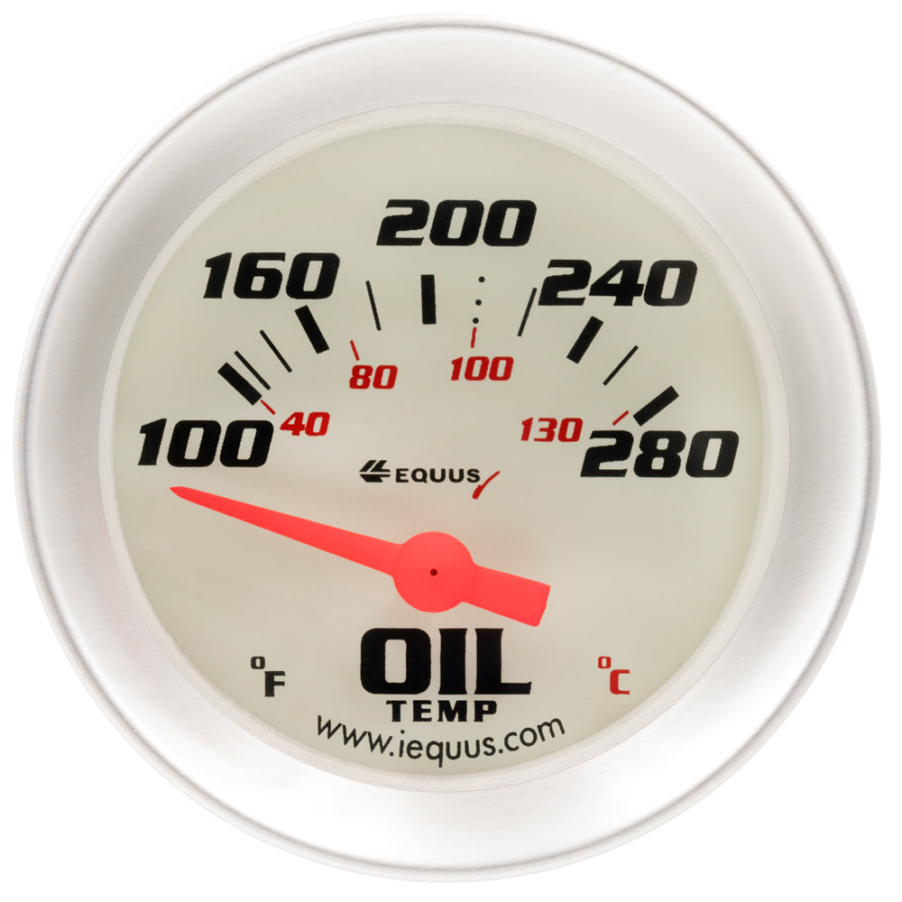2.0 Dia Oil Temp Gauge Silver 100-280