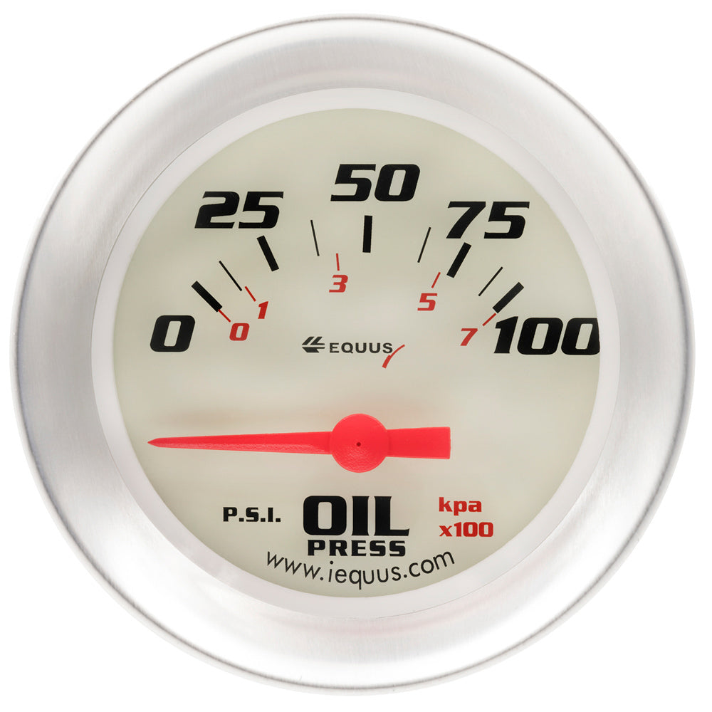 2-5/8 Dia Oil Pressure Gauge Silver 0-100psi