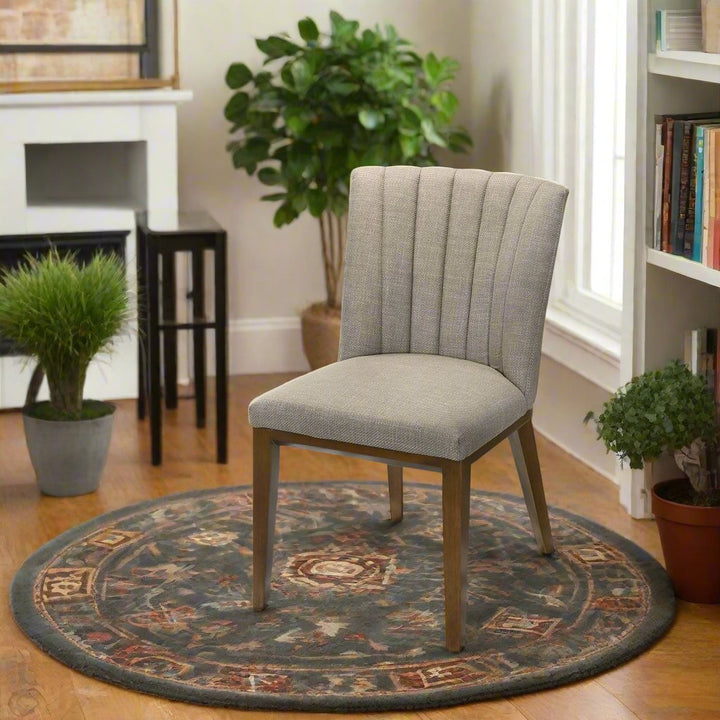 Elmwood Cream Fabric Dining Chair (Set Of 2) Left Angle Photo