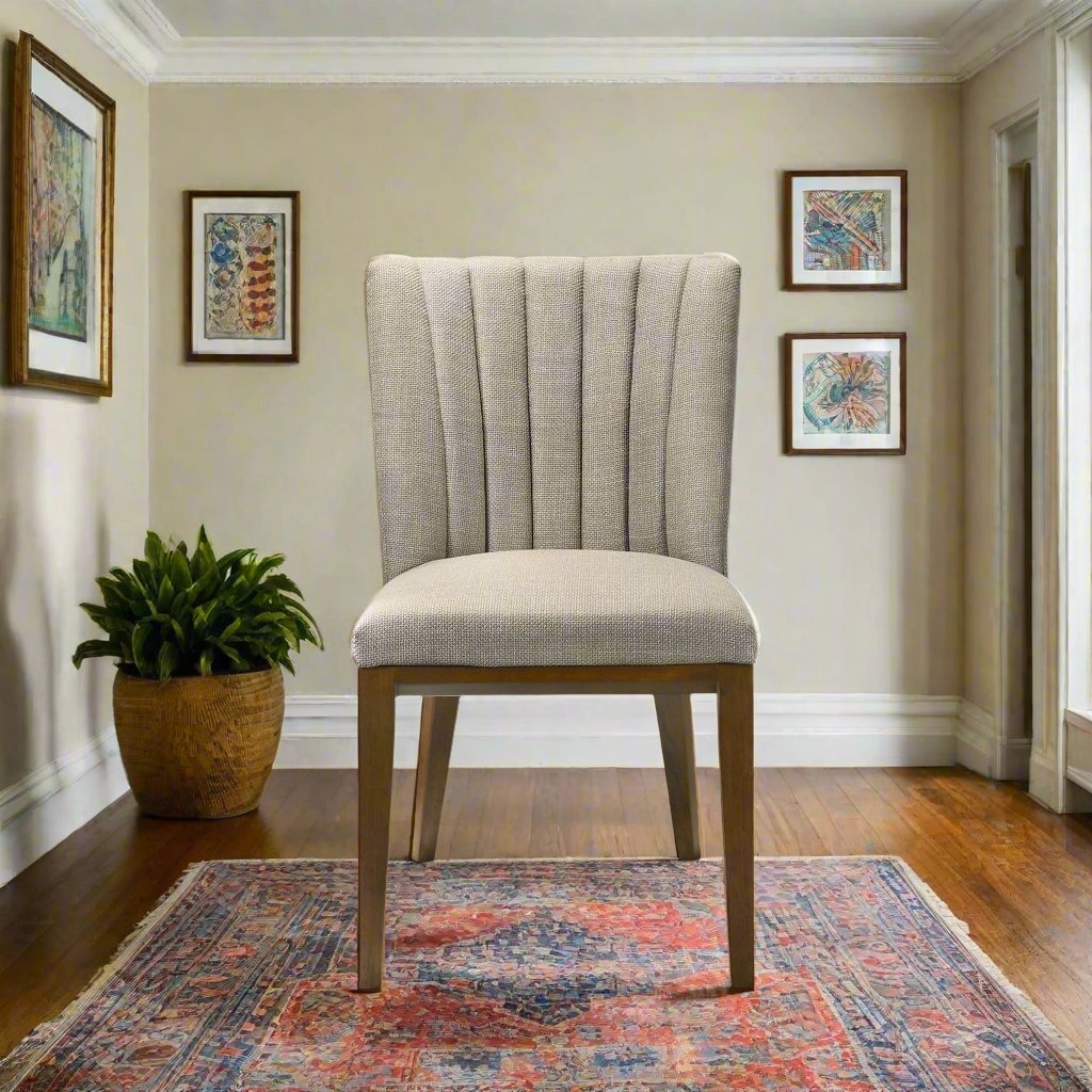 Elmwood Cream Fabric Dining Chair (Set Of 2) Front