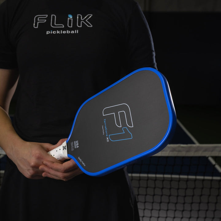 FLiK F1 Elongated Pickleball Paddle USAP Approved with Model.