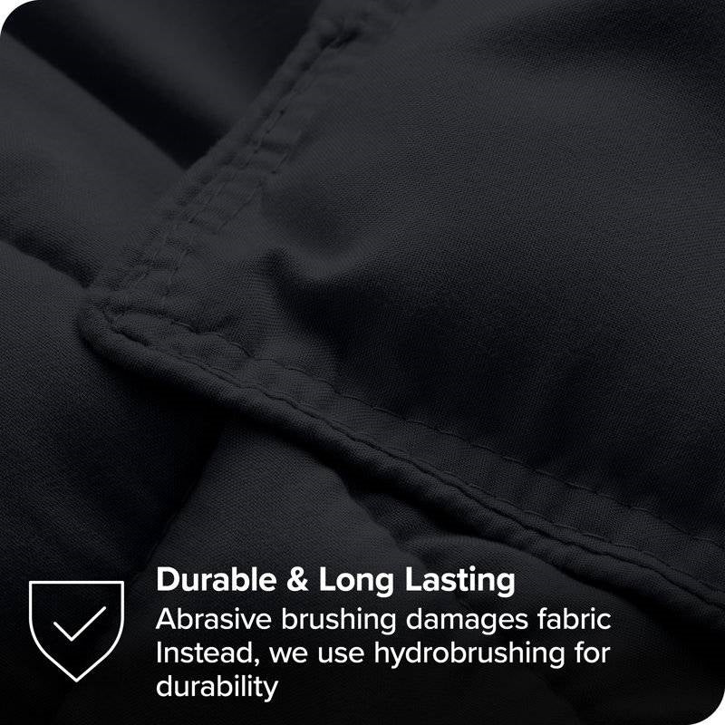 Full/Double Size Luxuriously Soft Down Alternative Comforter Set in Black