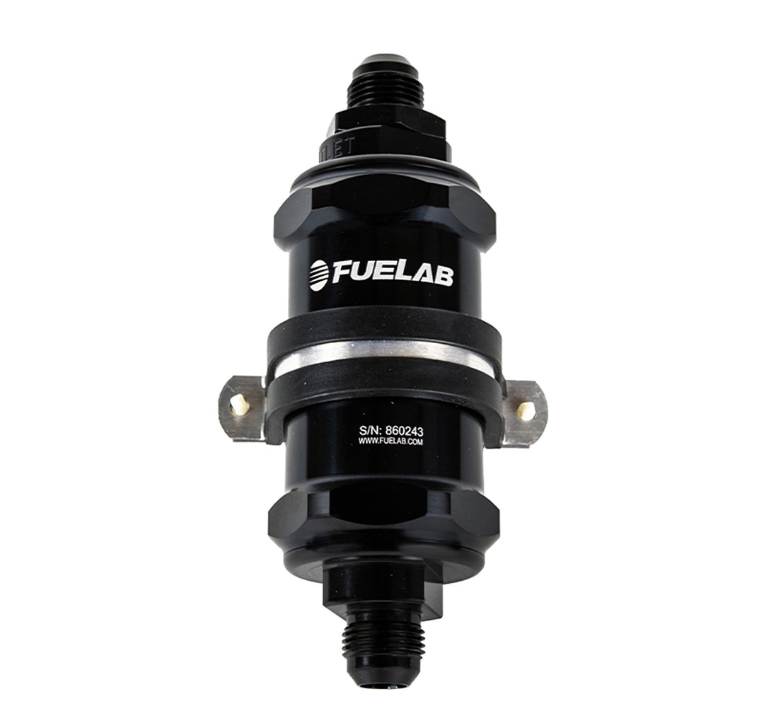 Fuel Filter In-Line 3in 6 Micron 8AN Check Valve