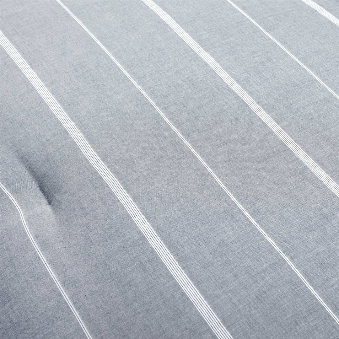 Full/Queen Blue Grey Off-White Stripe 3-Piece Lightweight Comforter Set