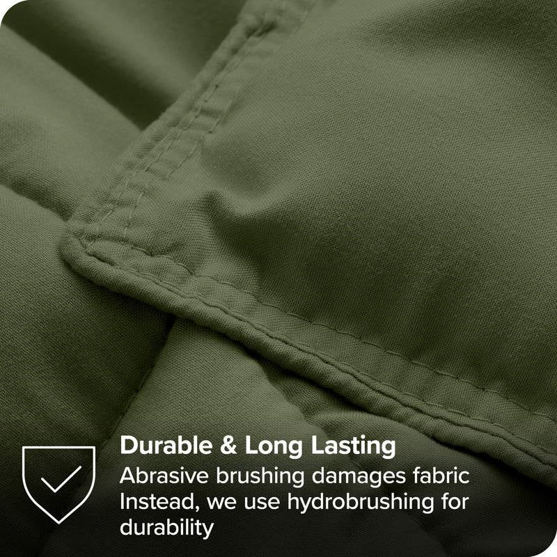 Full/Double Size Super Soft Down Alternative Comforter Set in Olive Green