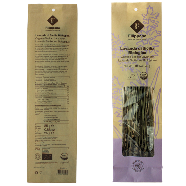 Filippone, Organic Dried Lavender Bunch, Italian Dried Lavender Branches, 0.88 oz. (25g)