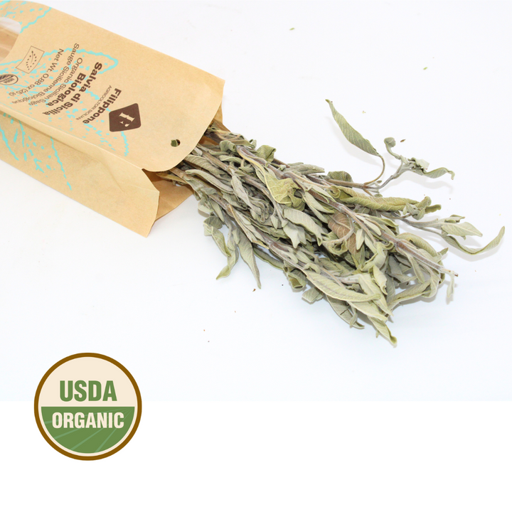 Filippone, Organic Dried Sage leaves, Italian Dried Sage Bunch, 0.88 oz. (25g)