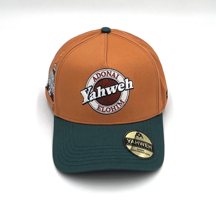 ‘Yahweh’ Premium Cotton Snapback Hat - Copper/Teal