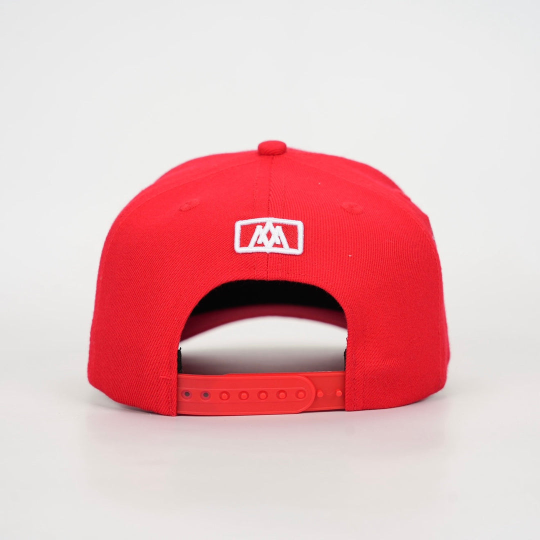 ‘7’ Premium Wool Blend Snapback - Red/White