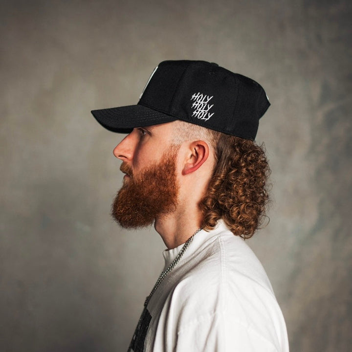 ‘7’ Premium Wool Blend Snapback - Black/White