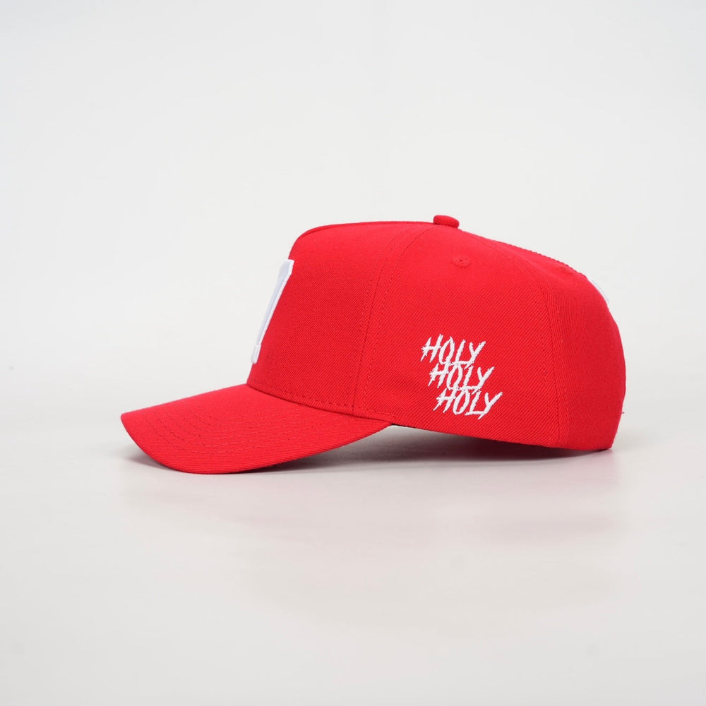 ‘7’ Premium Wool Blend Snapback - Red/White