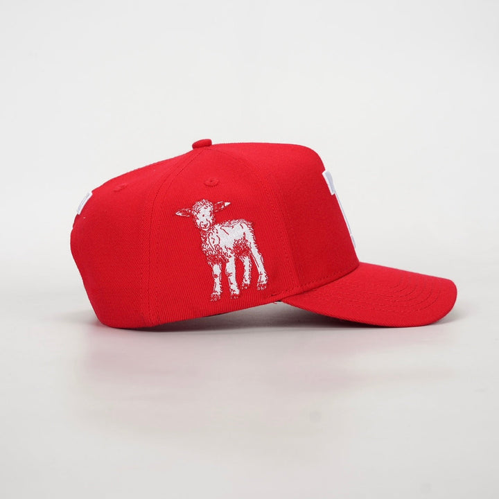 ‘7’ Premium Wool Blend Snapback - Red/White