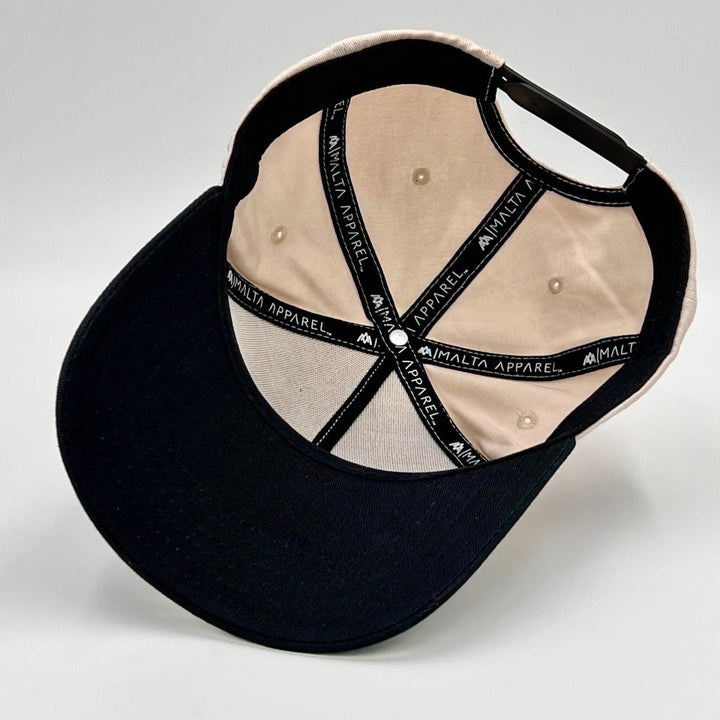 ‘JUST JESUS’ Premium Snapback Hat - Cream/Black