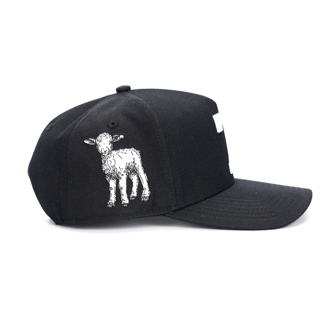 ‘7’ Premium Wool Blend Snapback - Black/White