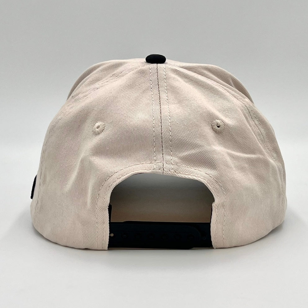 ‘JUST JESUS’ Premium Snapback Hat - Cream/Black