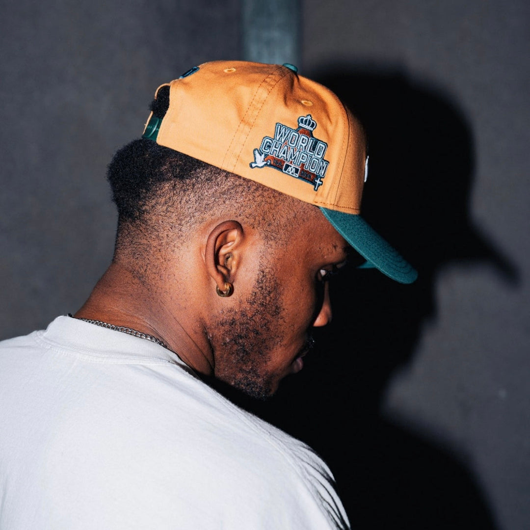 ‘Yahweh’ Premium Cotton Snapback Hat - Copper/Teal