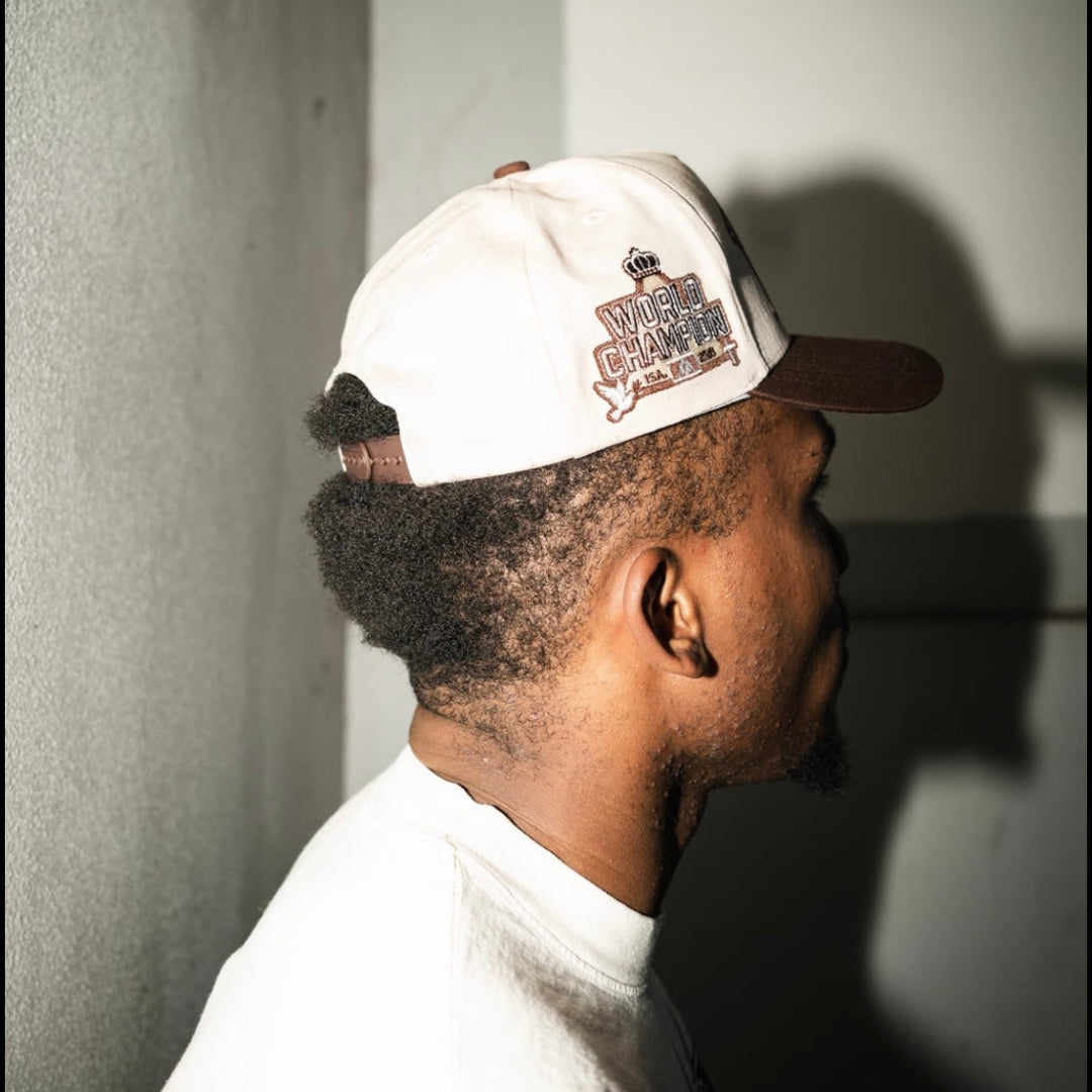‘YHWH’ Structured Snapback - Cream/Brown
