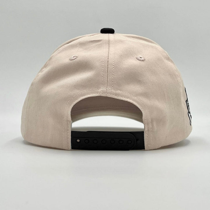 ‘YHWH’ Structured Snapback Hat - Cream/Black