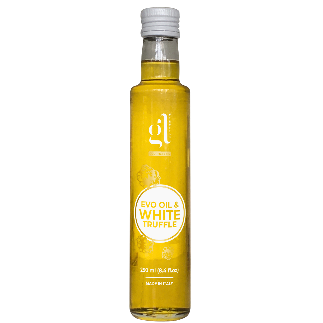 GL Truffle Gourmet, Extra Virgin Olive Oil and White Truffle with Truffle Slices (8.5 Fl oz.) 250 ml