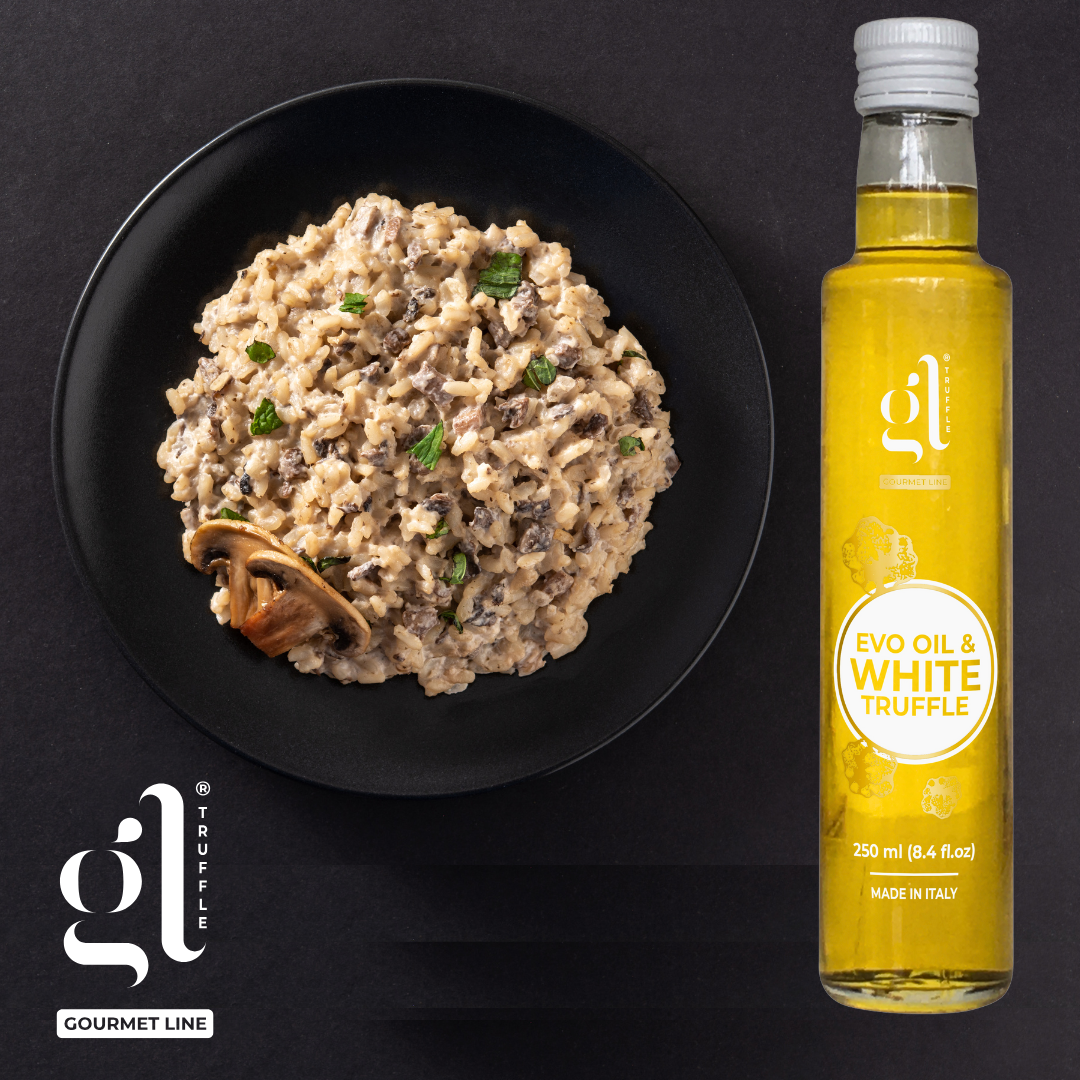 GL Truffle Gourmet, Extra Virgin Olive Oil and White Truffle with Truffle Slices (8.5 Fl oz.) 250 ml