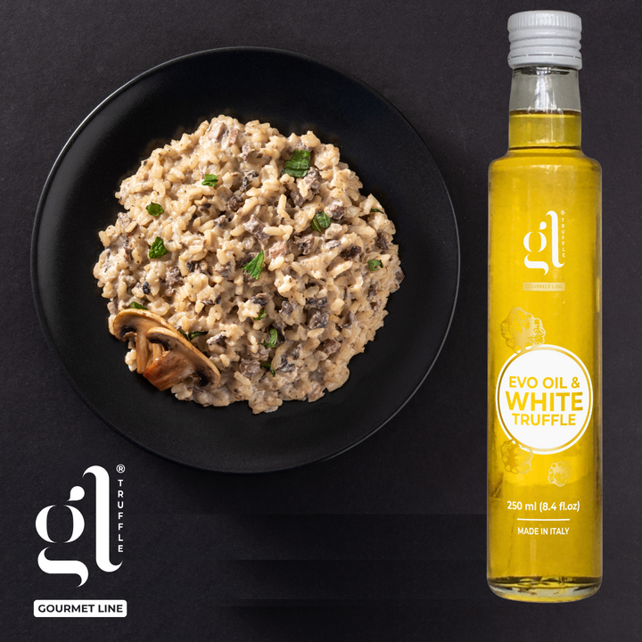 GL Truffle Gourmet, Extra Virgin Olive Oil and White Truffle with Truffle Slices (8.5 Fl oz.) 250 ml